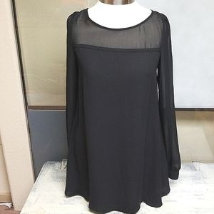 Black decree button up tunic top